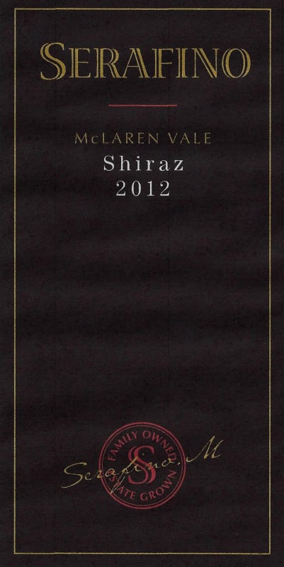 Serafino Wines Shiraz 2012 Front Label