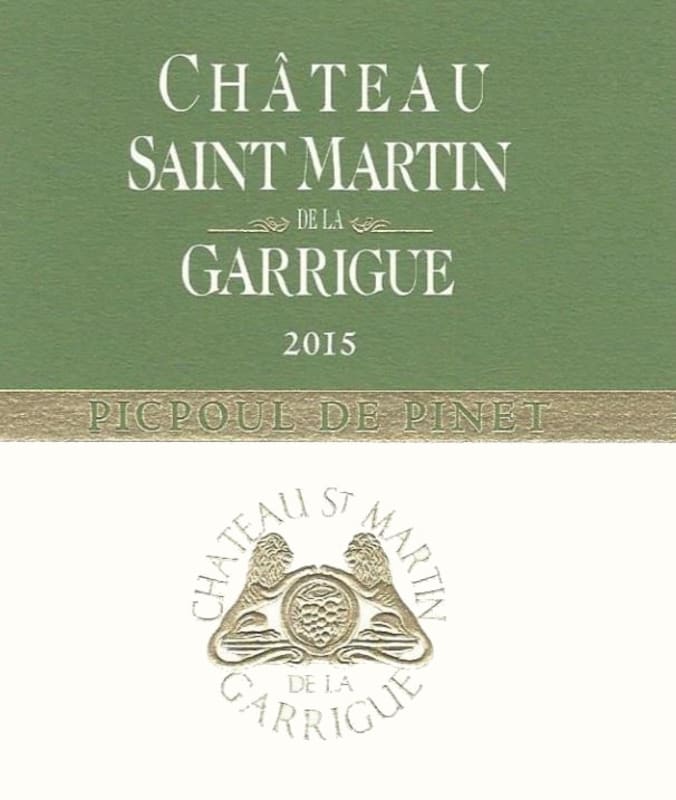 Chateau St. Martin de la Garrigue Picpoul de Pinet 2015 Front Label