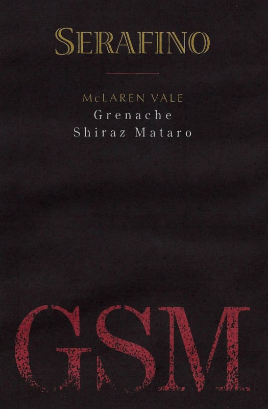 Serafino Wines GSM Grenache Shiraz Mataro 2013 Front Label