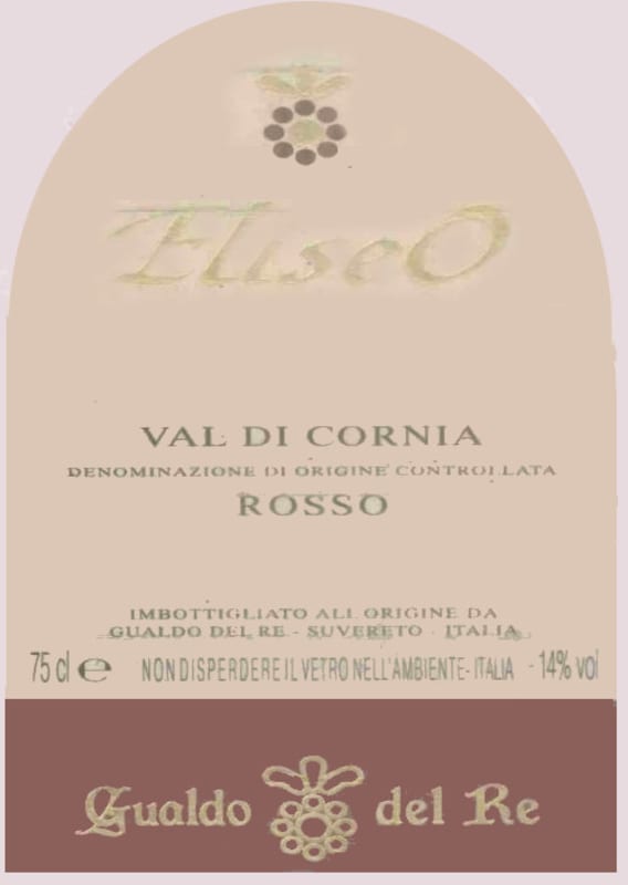 Gualdo Del Re Val di Cornia Eliseo Rosso 2011 Front Label