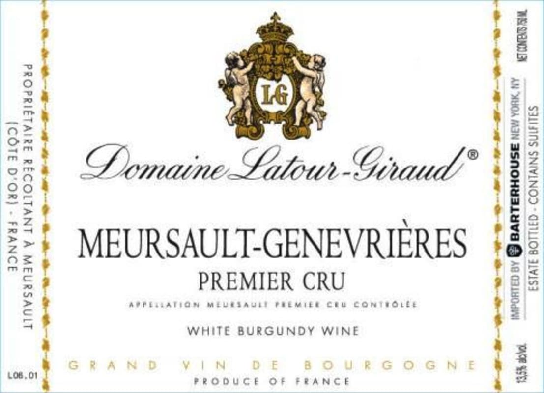 Domaine Latour-Giraud Meursault-Genevrieres Premier Cru 2012 Front Label