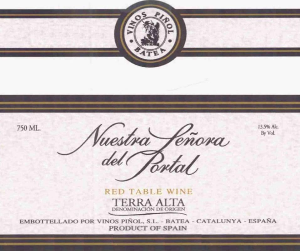 Pinol Nuestra Senora del Portal Roble 2011 Front Label