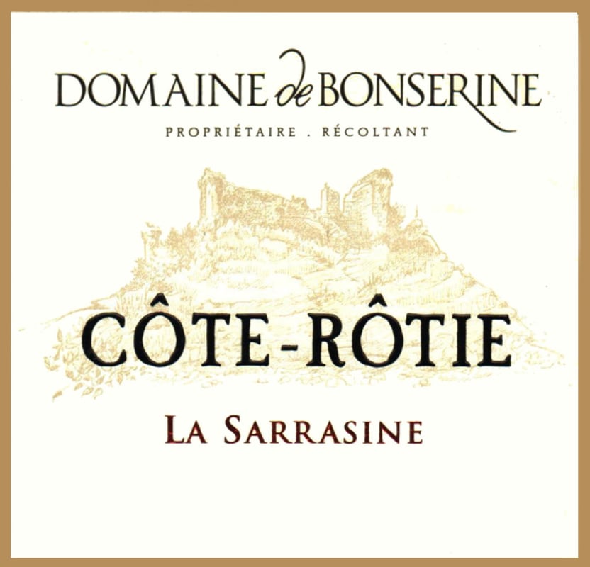 Domaine de Bonserine Cote Rotie Sarrasine 2011 Front Label