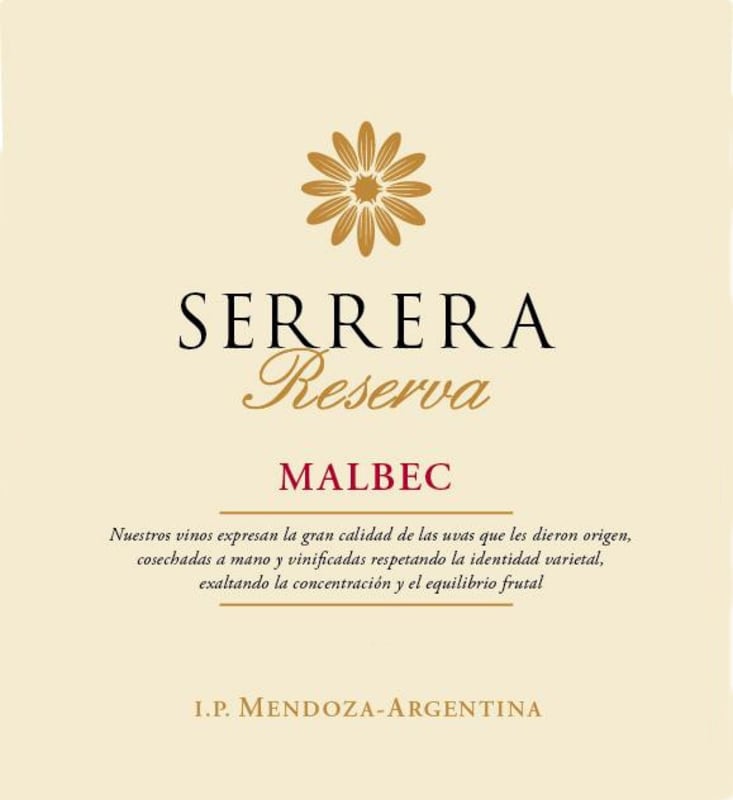 Serrera Reserva Malbec 2011 Front Label