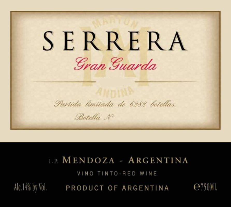 Serrera Gran Guarda Malbec 2010 Front Label