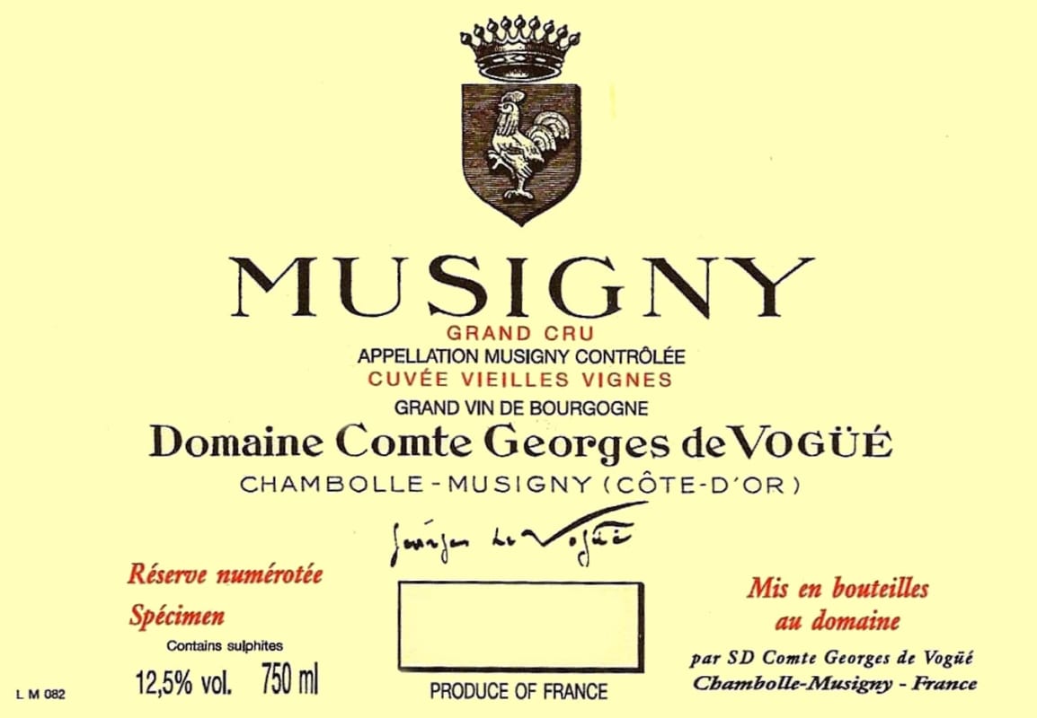 Domaine Comte Georges de Vogue Musigny Grand Cru Vieilles Vignes 2009 Front Label