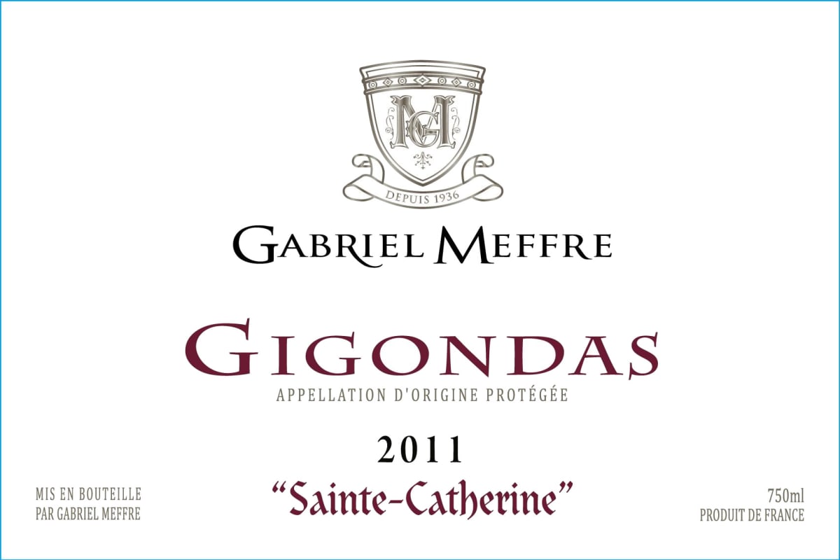 Gabriel Meffre Gigondas Sainte Catherine 2011 Front Label