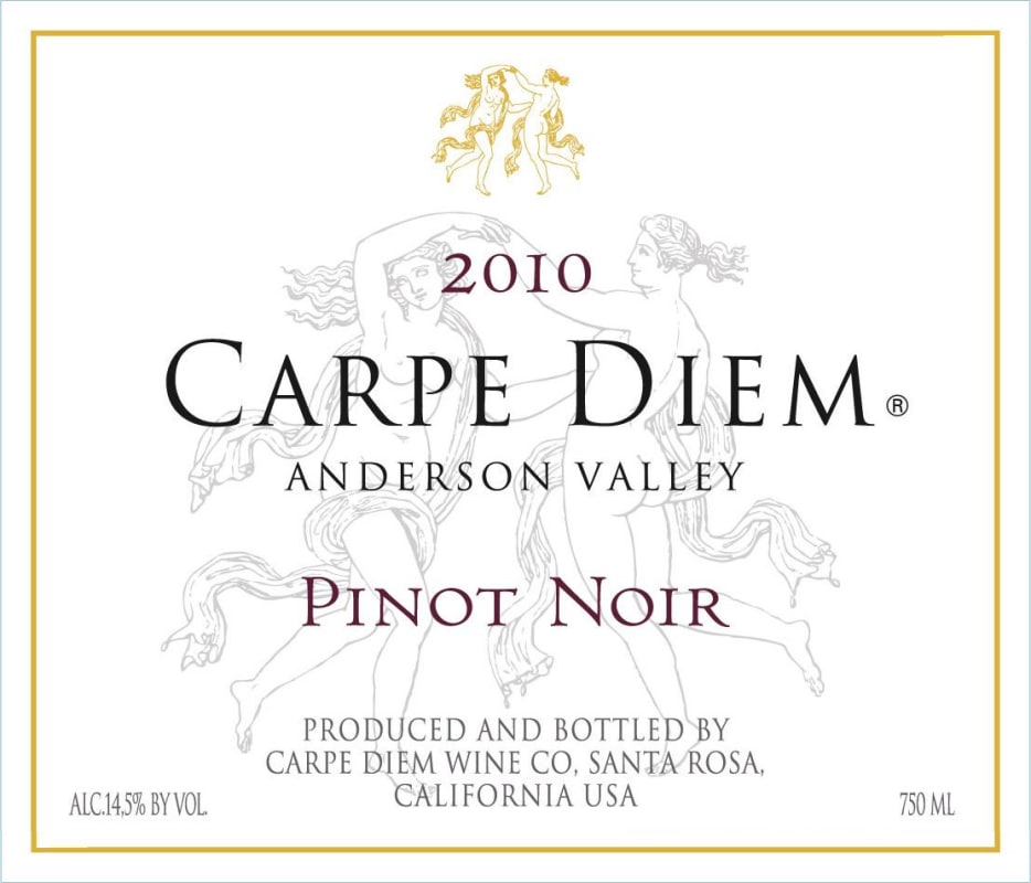 Carpe Diem Anderson Valley Pinot Noir 2010 Front Label