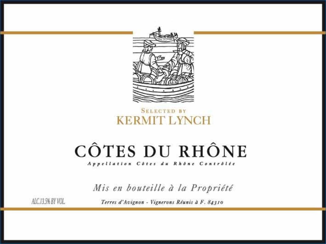 Terres d'Avignon Cotes du Rhone Cuvee Kermit Lynch 2012 Front Label