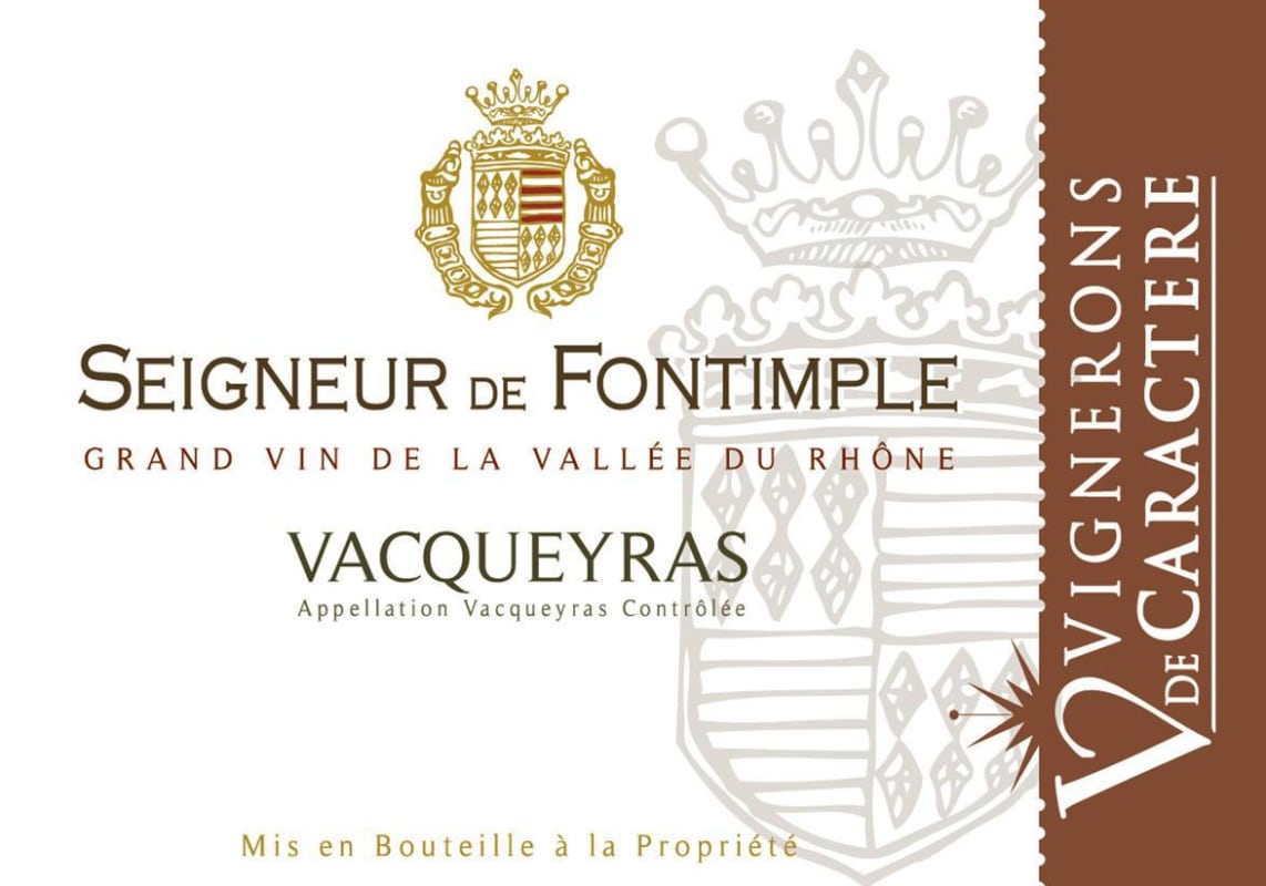 Vigerons de Caractere Vacqueyras Seigneur de Fontimple 2014 Front Label