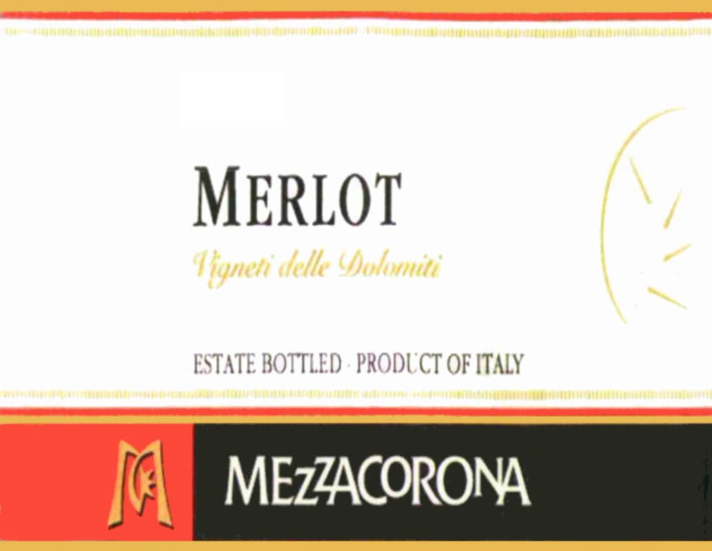 Mezzacorona Merlot 2012 Front Label