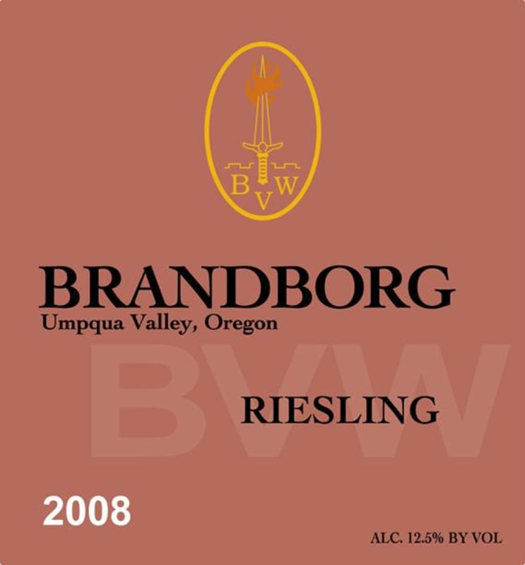 Brandborg Cellars Riesling 2008 Front Label