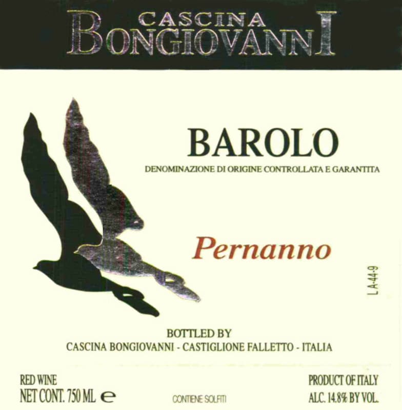 Bongiovanni Barolo Pernanno 2008 Front Label
