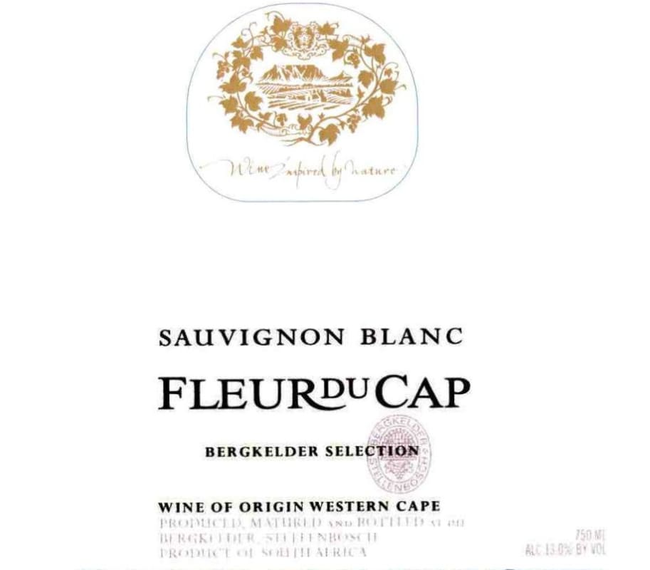 Fleur du Cap Bergkelder Selection Sauvignon Blanc 2012 Front Label
