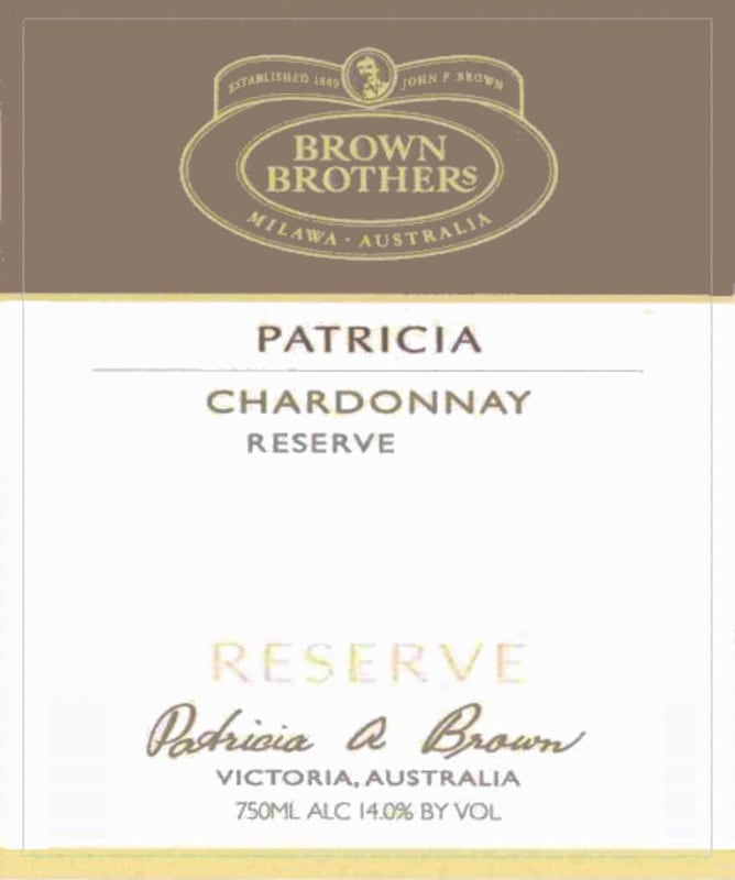 Brown Brothers Patricia Reserve Chardonnay 2008 Front Label
