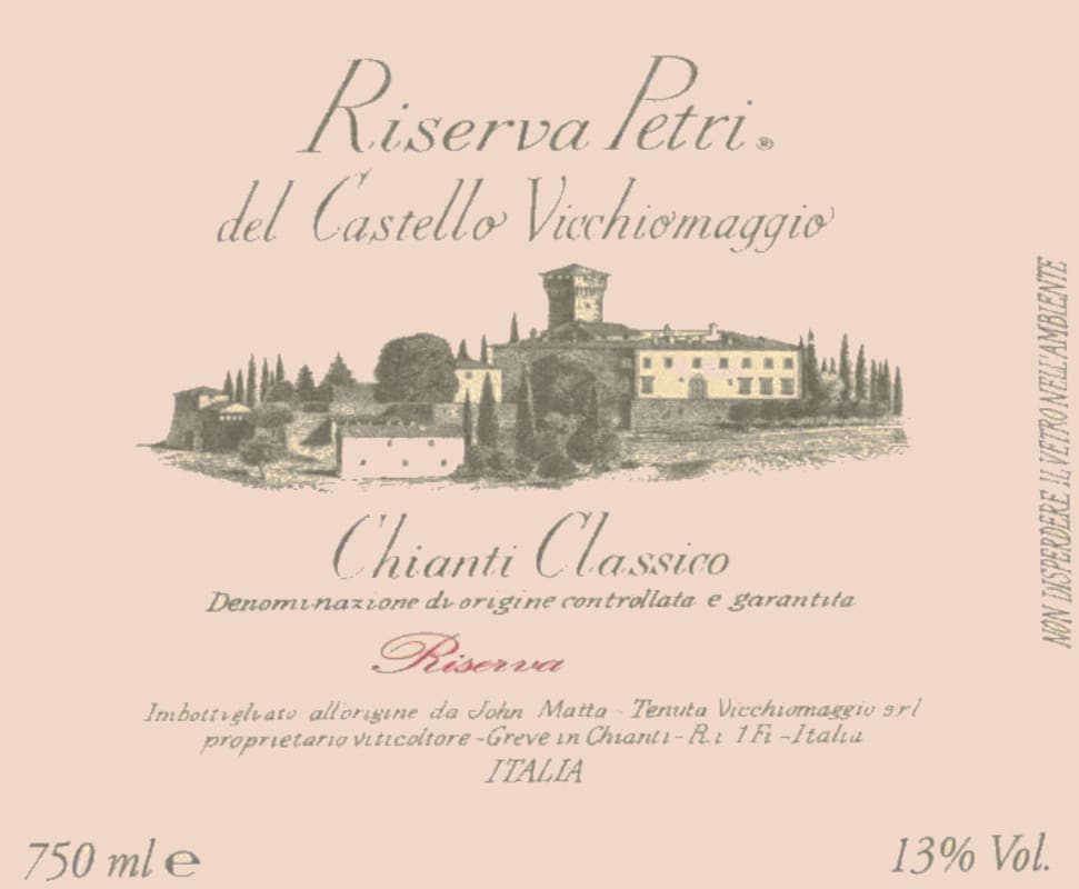 Castello Vicchiomaggio Chianti Classico Petri Riserva 2011 Front Label