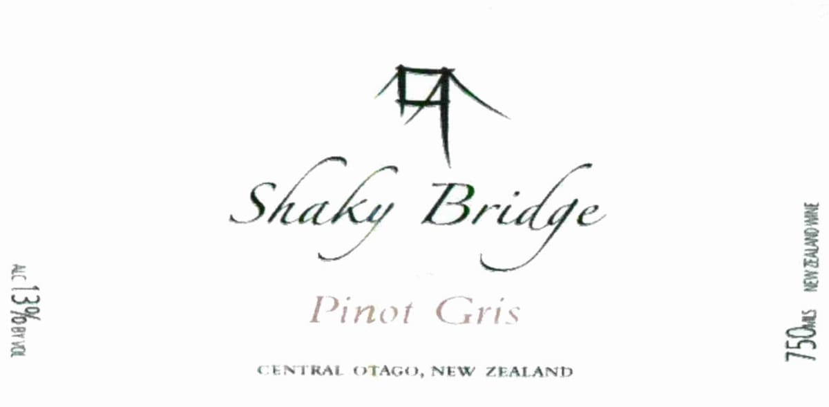 Shaky Bridge Wines Pinot Gris 2012 Front Label