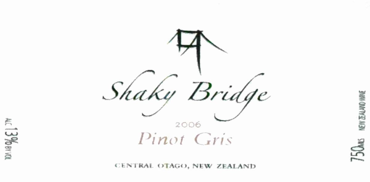 Shaky Bridge Wines Pinot Gris 2006 Front Label