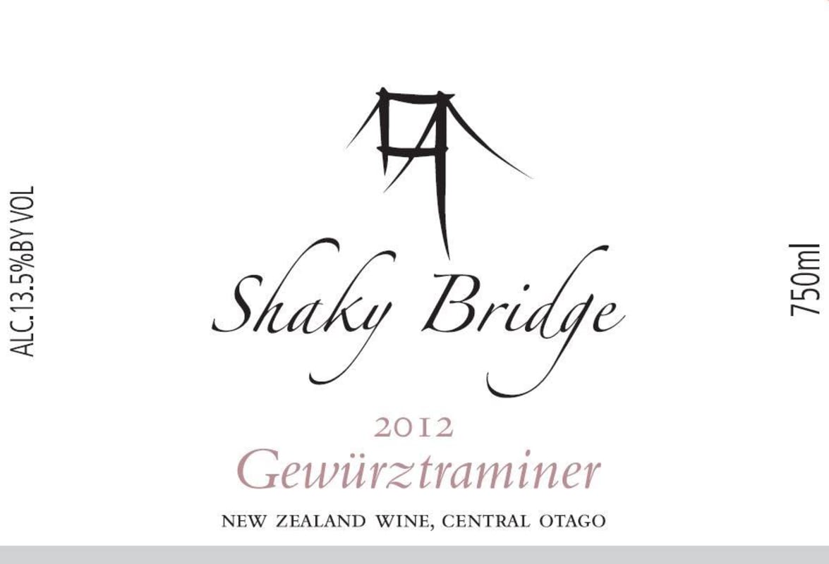 Shaky Bridge Wines Gewurztraminer 2012 Front Label