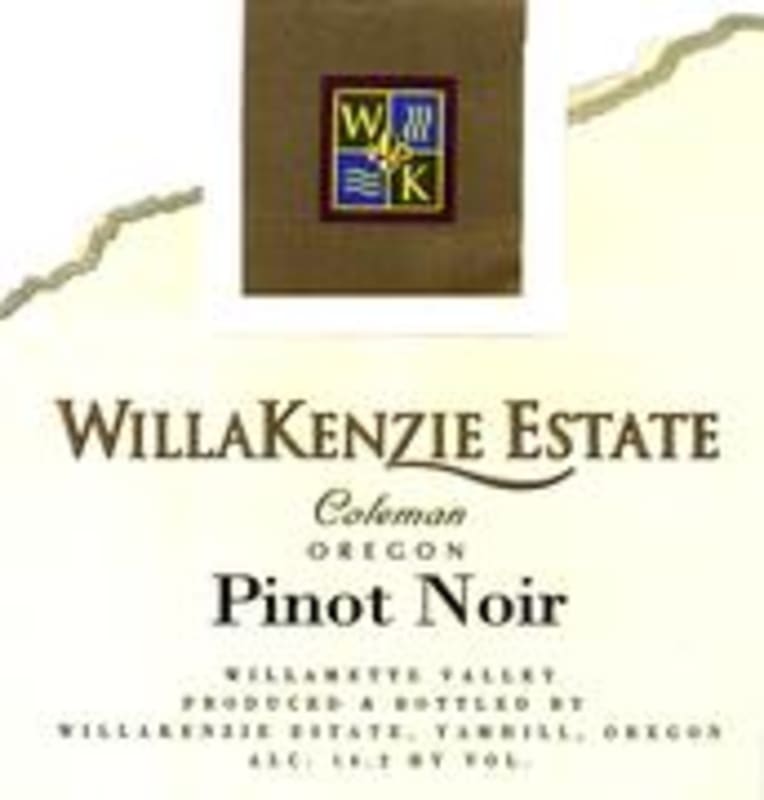 WillaKenzie Estate Coleman Pinot Noir 1998 Front Label