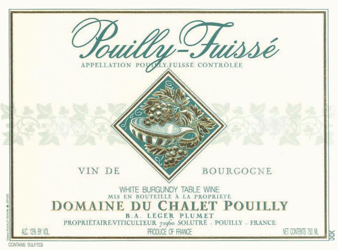 Chalet Pouilly Pouilly-Fuisse 2012 Front Label