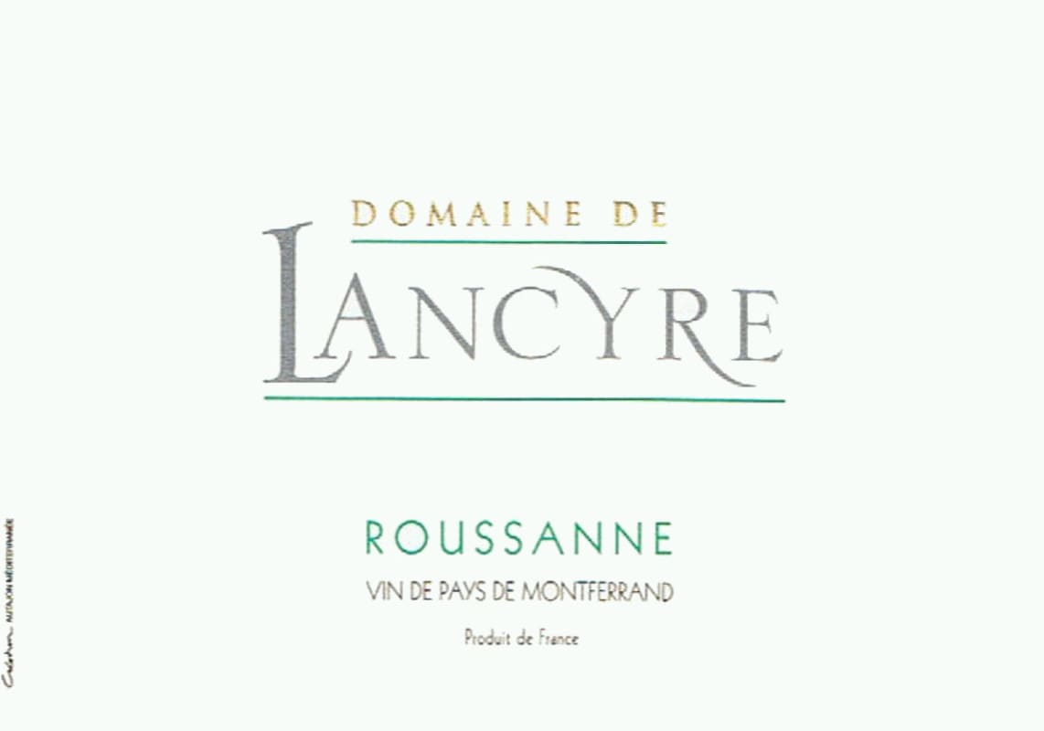 Chateau de Lancyre Roussanne 2012 Front Label