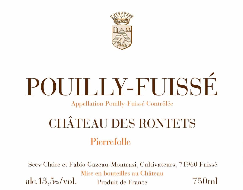 Chateau des Rontets Pouilly-Fuisse Pierrefolle 2011 Front Label