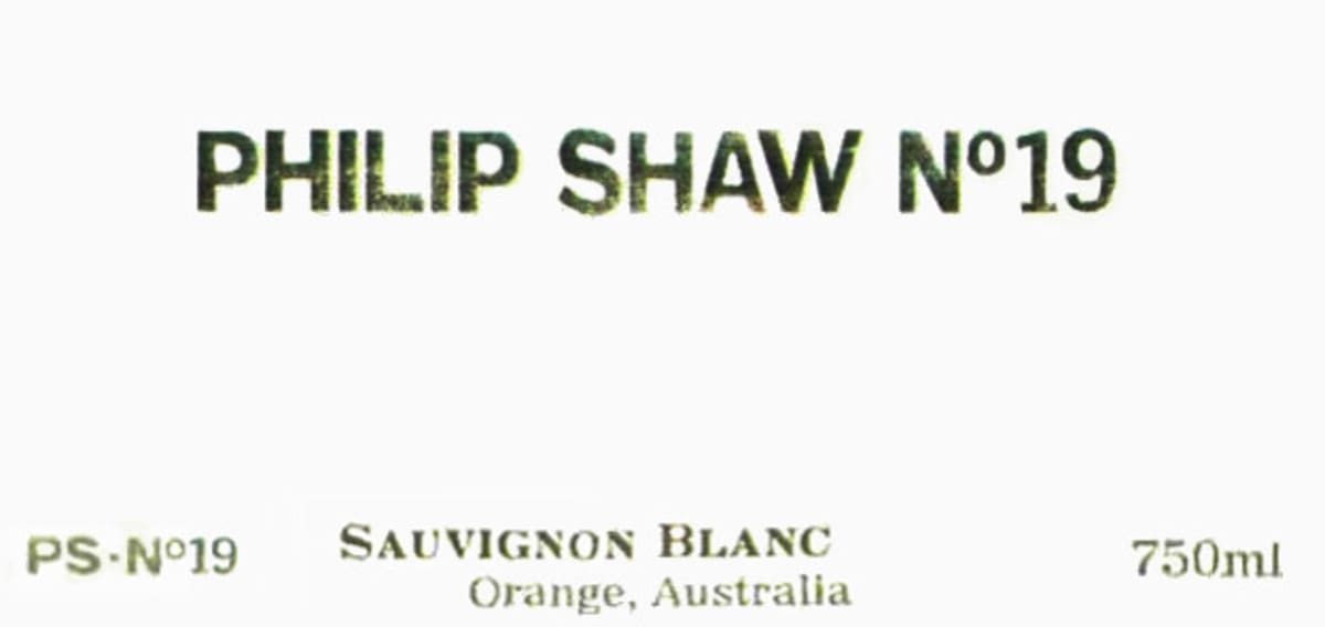 Philip Shaw No. 19 Sauvignon Blanc 2013 Front Label