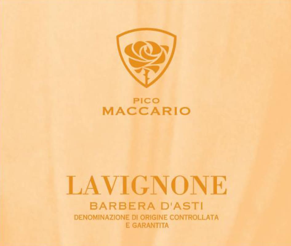 Pico Maccario Lavignone Barbera d'Asti 2010 Front Label