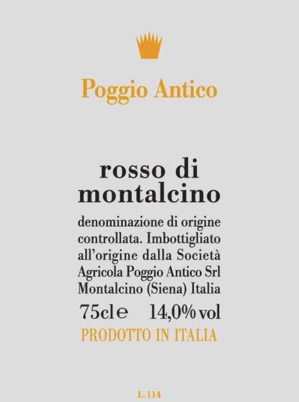 Poggio Antico Rosso di Montalcino 2014 Front Label