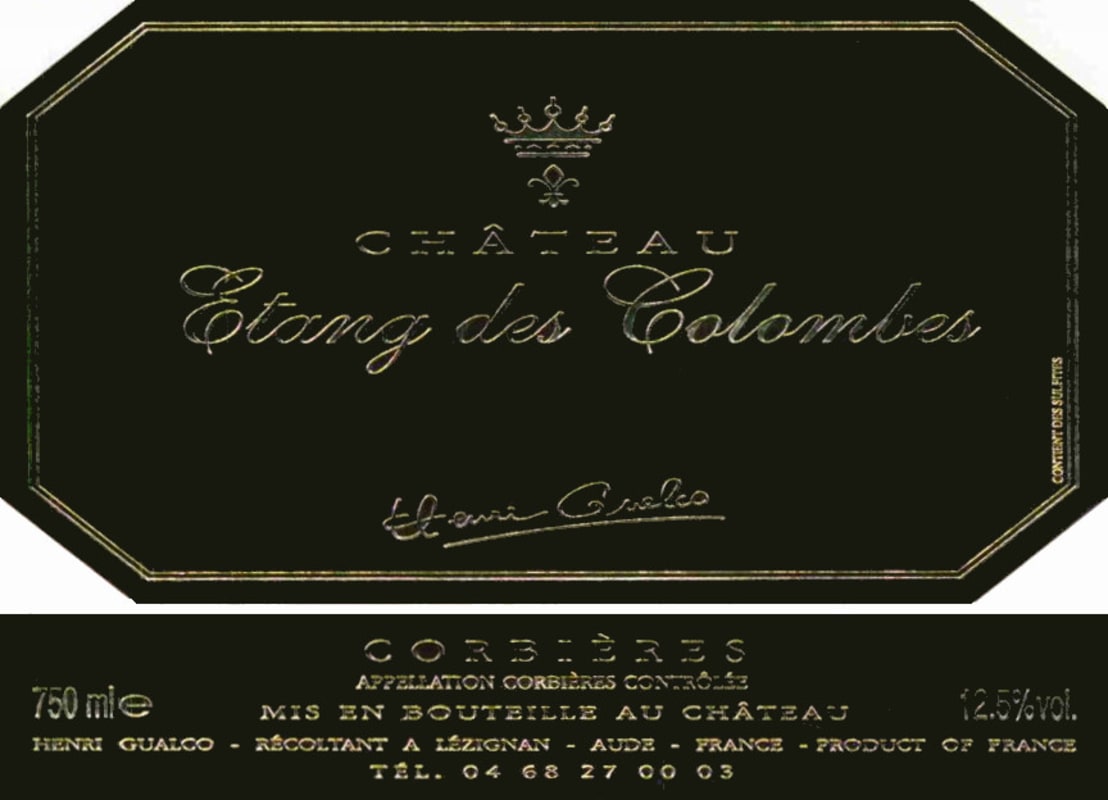 Etang des Colombes Corbieres Rouge 2012 Front Label