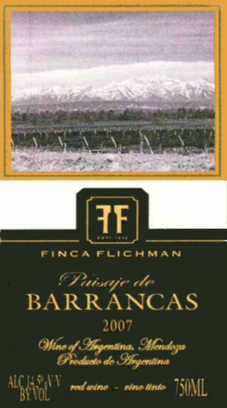Finca Flichman Paisaje de Barrancas Red Blend 2007 Front Label