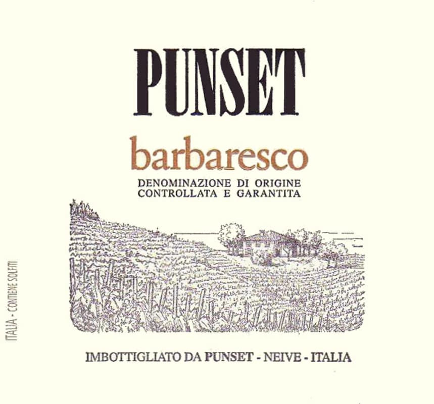 Punset Barbaresco 2009 Front Label