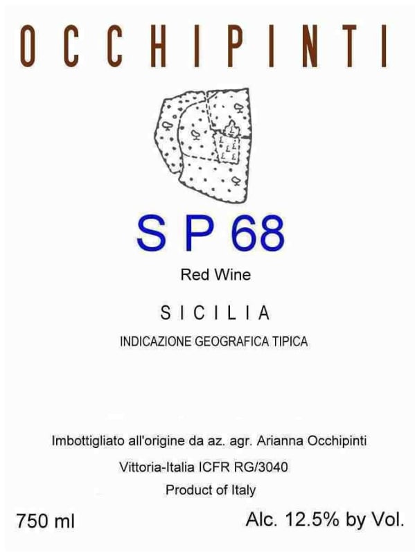Arianna Occhipinti SP 68 Rosso 2013 Front Label