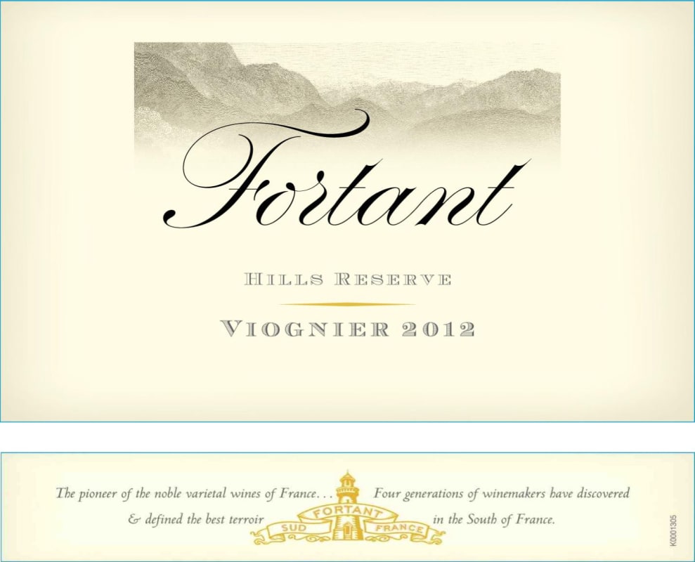 Fortant Hills Reserve Viognier 2012 Front Label