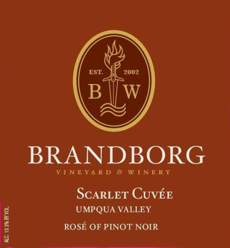 Brandborg Cellars Scarlet Cuvee Rose 2014 Front Label