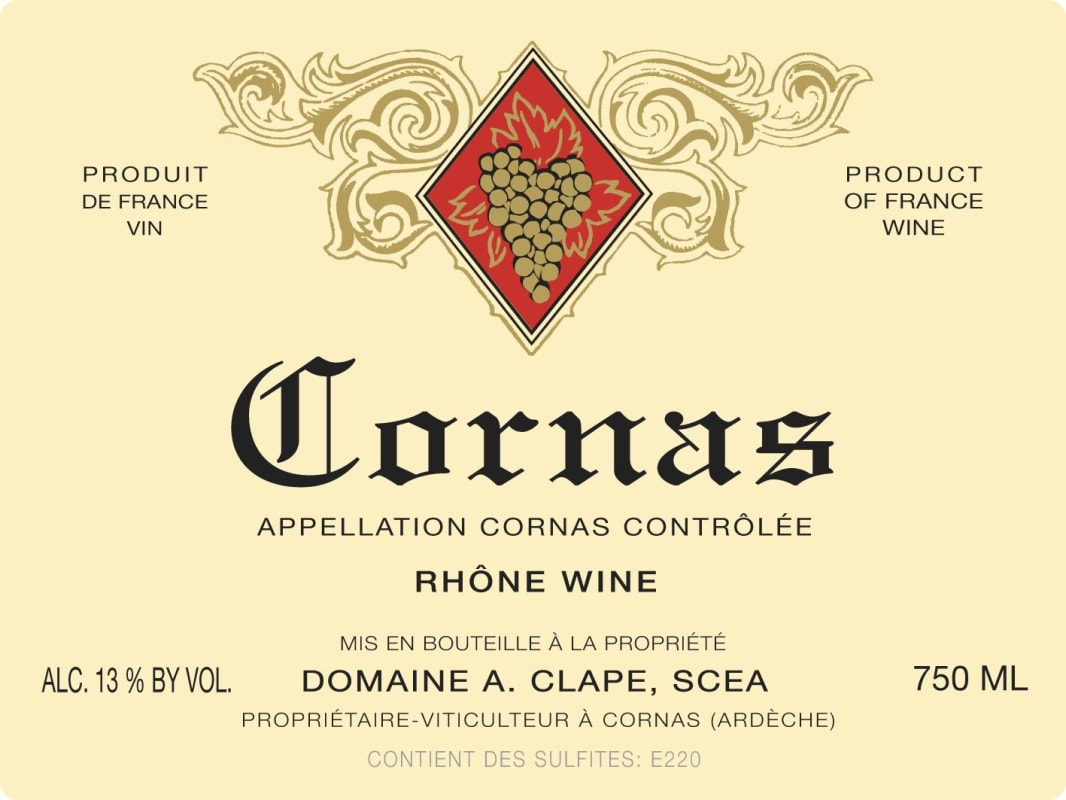 Auguste Clape Cornas 2012 Front Label