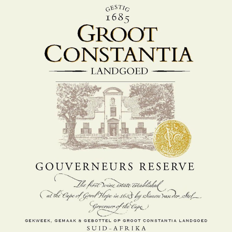 Groot Constantia Gouverneurs Reserve Red 2011 Front Label