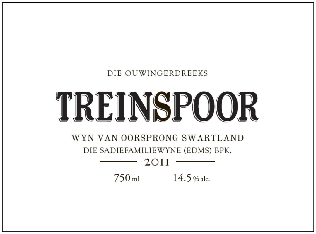 Sadie Family Die Ouwingerdreeks Treinspoor 2011 Front Label