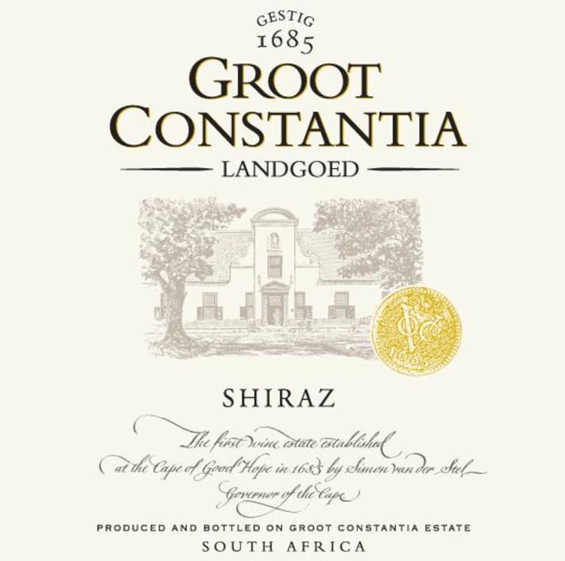 Groot Constantia Shiraz 2013 Front Label