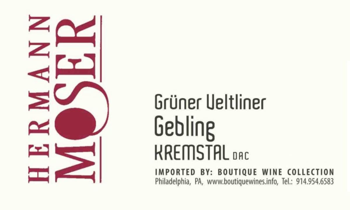 Hermann Moser Gebling Gruner Veltliner 2011 Front Label