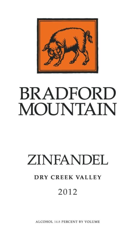 Bradford Mountain Dry Creek Zinfandel 2012 Front Label