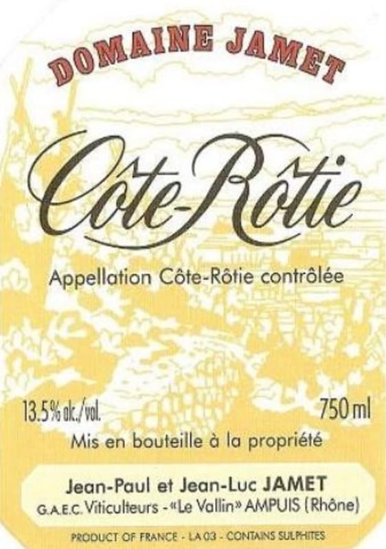Domaine Jamet Cote-Rotie Rouge 2011 Front Label