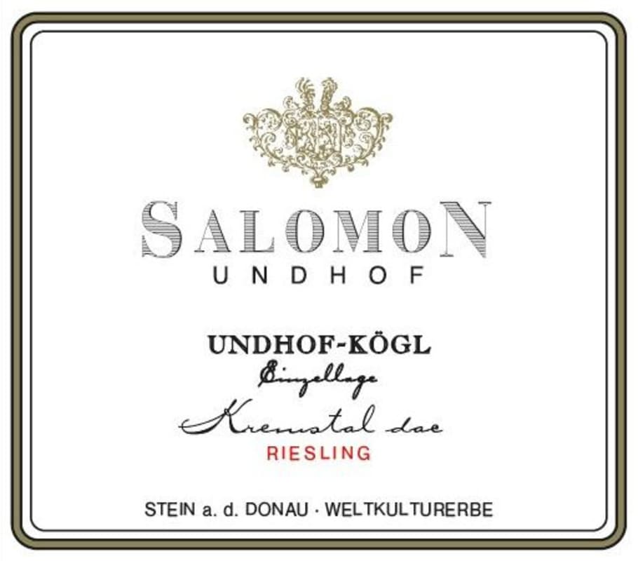 Salomon Undhof Undhof Kogl Erste OTW Lage Riesling 2013 Front Label