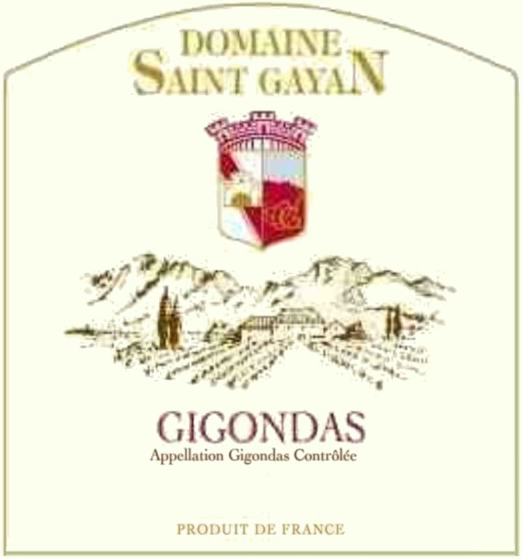 Domaine Saint Gayan Gigondas 2011 Front Label