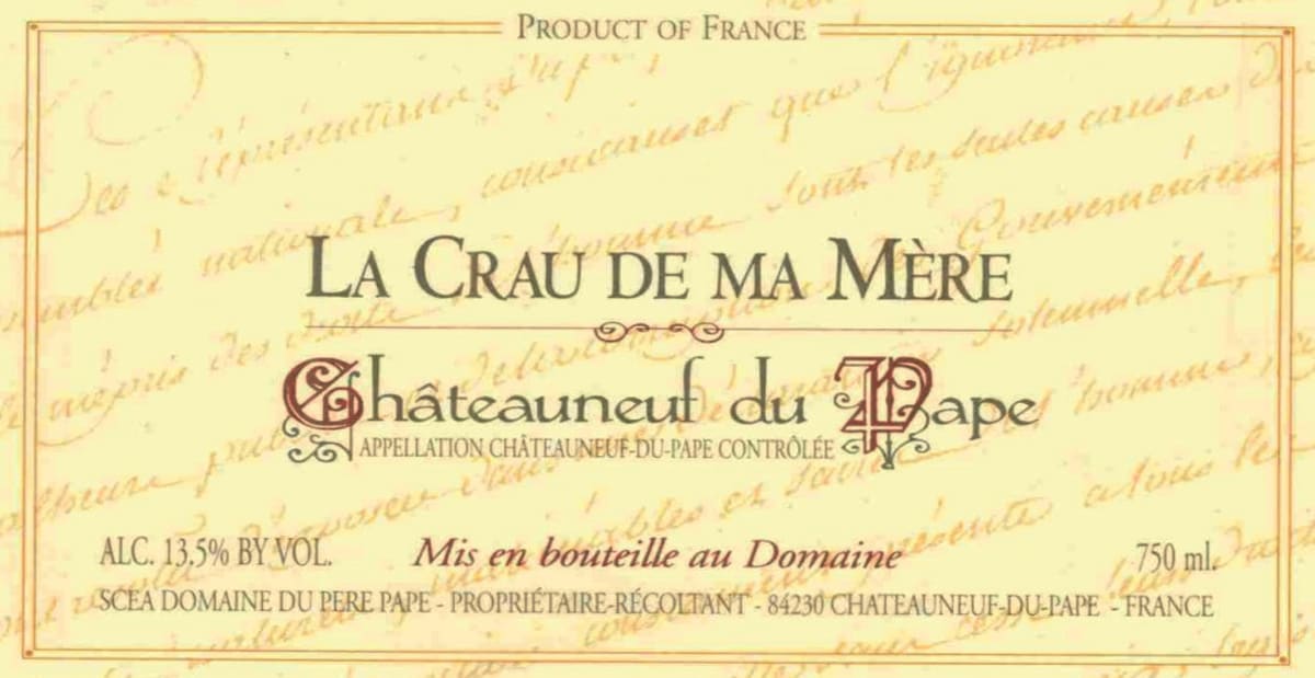 Mayard La Crau de Ma Mere 1998 Front Label