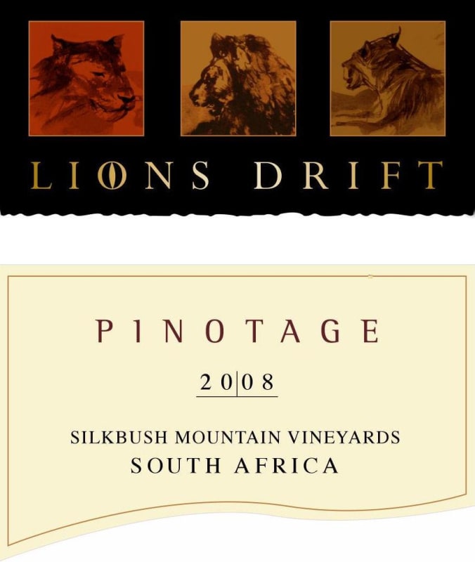 Silkbush Winery Lions Drift Pinotage 2008 Front Label