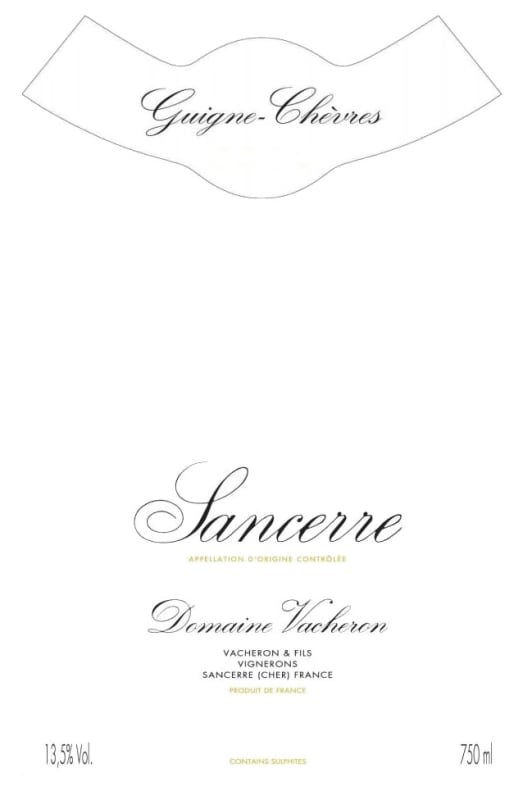 Domaine Vacheron Guigne Chevres Sancerre 2012 Front Label