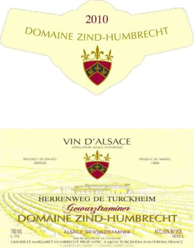 Zind-Humbrecht Turckheim Gewurztraminer 2010 Front Label