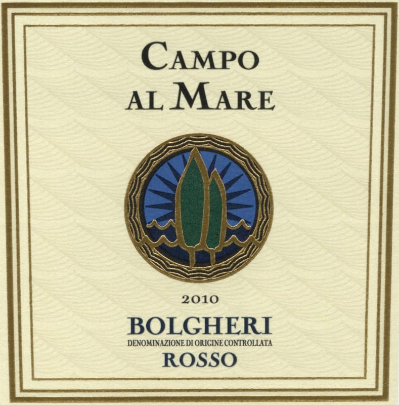 Campo Al Mare Bolgheri 2010 Front Label